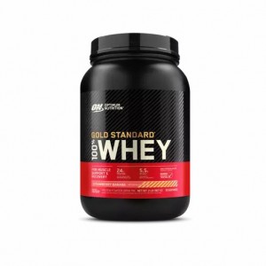 Optimum Nutrition GOLD STANDARD 100% WHEY™ Strawberry Banana 2 lb (30 Servings) Greece | 39RYHIPFM