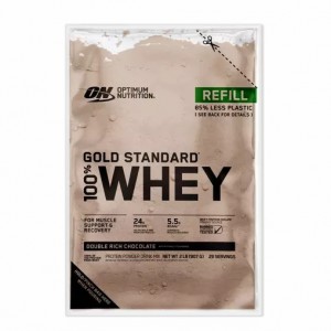 Optimum Nutrition GOLD STANDARD 100% WHEY™ Recyclable Refill Bag Double Rich Chocolate 2 lb (29 Servings) Greece | 25SQNCJMP