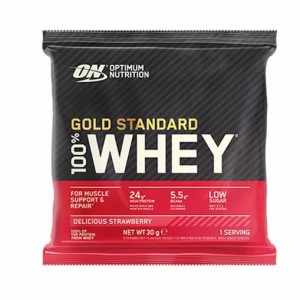 Optimum Nutrition Gold Standard 100% Whey Powder Sachets Delicious Strawberry 1 sachet (30 grams) Greece | 18CKYJWGU