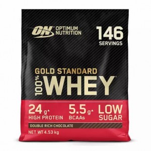 Optimum Nutrition Gold Standard 100% Whey Protein Powder Double Rich Chocolate 4.53 kg (146 Servings) Greece | 54DFTLIZN