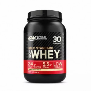 Optimum Nutrition Gold Standard 100% Whey Protein Powder Vanilla Ice Cream 900 grams (30 Servings) Greece | 26RIJDNGZ