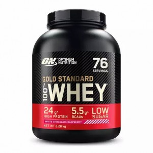 Optimum Nutrition Gold Standard 100% Whey Protein Powder White Chocolate Raspberry 2.28 kg (76 Servings) Greece | 29ZURMJGY
