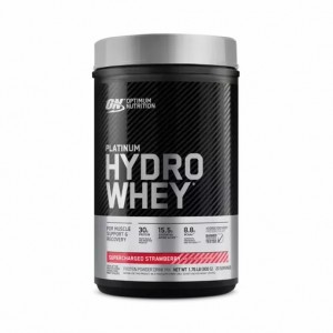 Optimum Nutrition PLATINUM HYDROWHEY™ Supercharged Strawberry 1.76 lb (20 Servings) Greece | 03STOMKQR