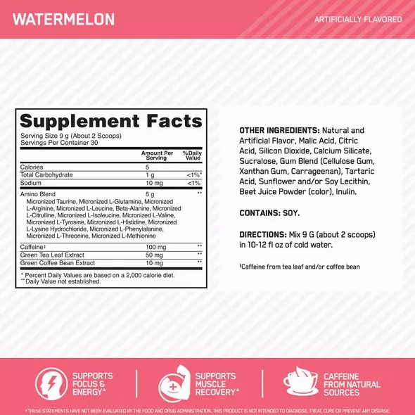 Optimum Nutrition ESSENTIAL AMIN.O. ENERGY® Watermelon 1.29 lb (65 Servings) Greece | 82SCLXNRZ