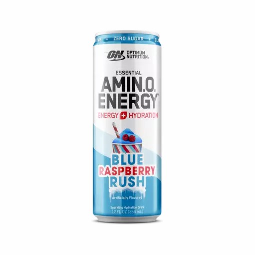 Optimum Nutrition ESSENTIAL AMIN.O. ENERGY+ Electrolytes Sparkling *new* Blue Raspberry Rush 355ml * 12 Cans (12 Servings) Greece | 18ZDBCMYE