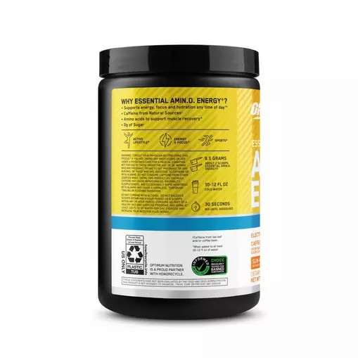 Optimum Nutrition Essential AMIN.O. ENERGY + Electrolytes *new* Sun-kissed Citrus 0.63 lb (30 Servings) Greece | 86GQOBPTL