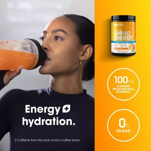 Optimum Nutrition Essential AMIN.O. ENERGY + Electrolytes *new* Sun-kissed Citrus 0.63 lb (30 Servings) Greece | 86GQOBPTL
