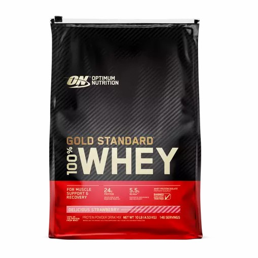Optimum Nutrition GOLD STANDARD 100% WHEY™ Delicious Strawberry 10 lb (146 Servings) Greece | 52ZBOFLHV