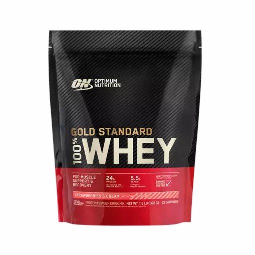Optimum Nutrition GOLD STANDARD 100% WHEY™ Strawberries & Cream 1.5 lb (22 Servings) Greece | 78EJKLQMN
