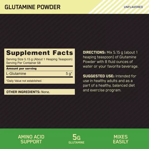 Optimum Nutrition Glutamine Powder 0.66 lb (58 Servings) Greece | 85TSUMEQG