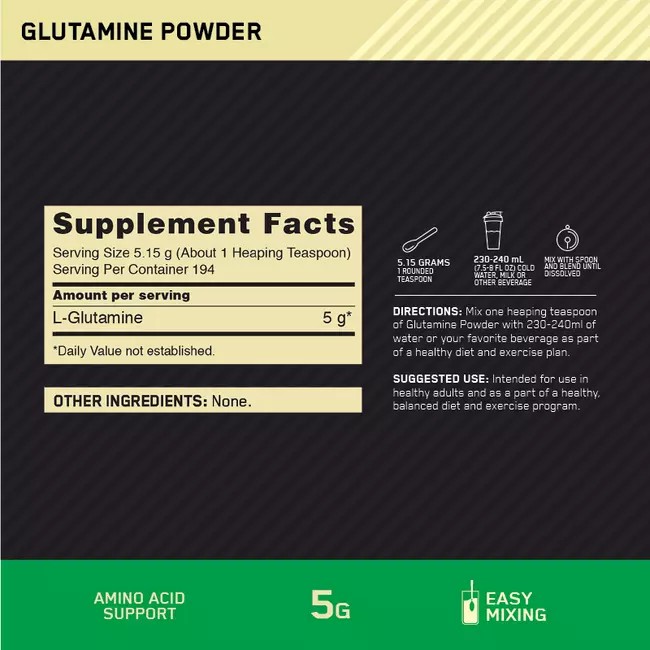 Optimum Nutrition Glutamine Powder Unflavoured 1kg Greece | 52LVIFPYS