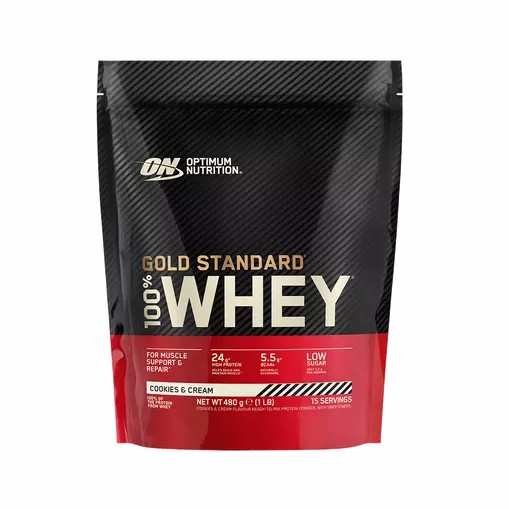 Optimum Nutrition Gold Standard 100% Whey Protein Powder Cookies & Cream 480 grams (15 Servings) Greece | 38BFZKAGS