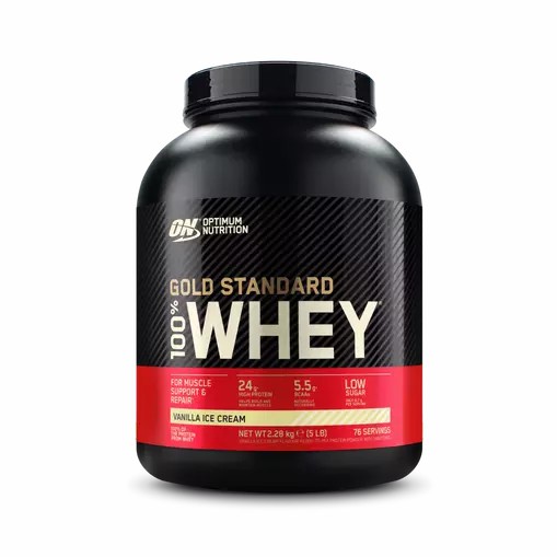 Optimum Nutrition Gold Standard 100% Whey Protein Powder Vanilla Ice Cream 2.28 kg (76 Servings) Greece | 97JAISHDU