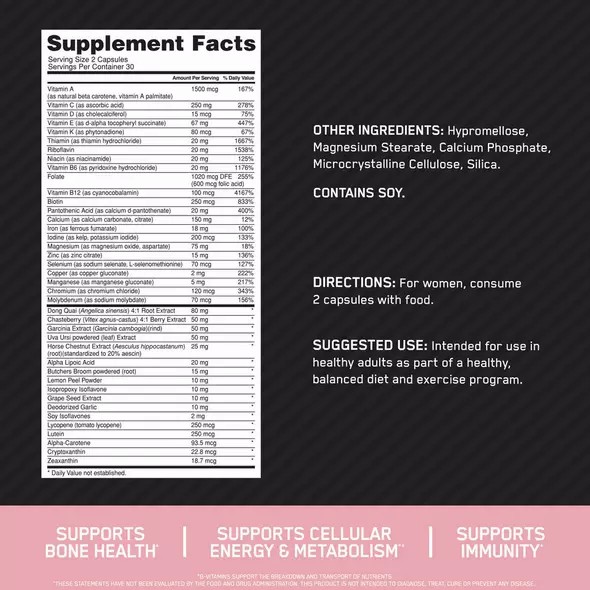 Optimum Nutrition OPTI-WOMEN® Multivitamine Tablets 60 Capsules (30 Servings) Greece | 73DWVAFQU
