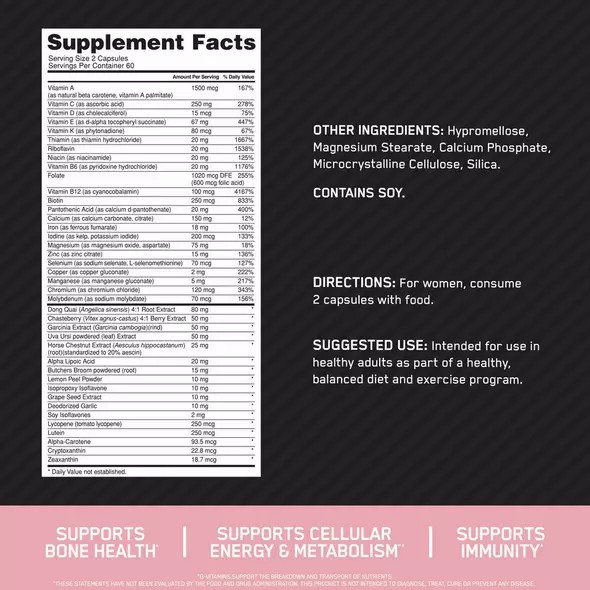 Optimum Nutrition OPTI-WOMEN® Multivitamine Tablets 120 Capsules (60 Servings) Greece | 97NYHAPSX