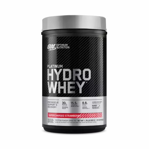 Optimum Nutrition PLATINUM HYDROWHEY™ Supercharged Strawberry 1.76 lb (20 Servings) Greece | 03STOMKQR