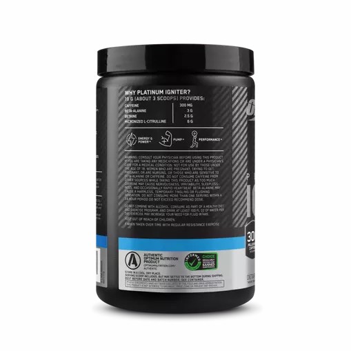 Optimum Nutrition Platinum Igniter Blue Raspberry Freeze 0.84 lb (20 Servings) Greece | 25MCGDLZF