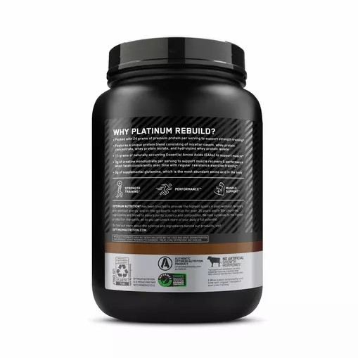 Optimum Nutrition Platinum Rebuild Dark Chocolate 1.67 lb (20 Servings) Greece | 19UBTEPQH