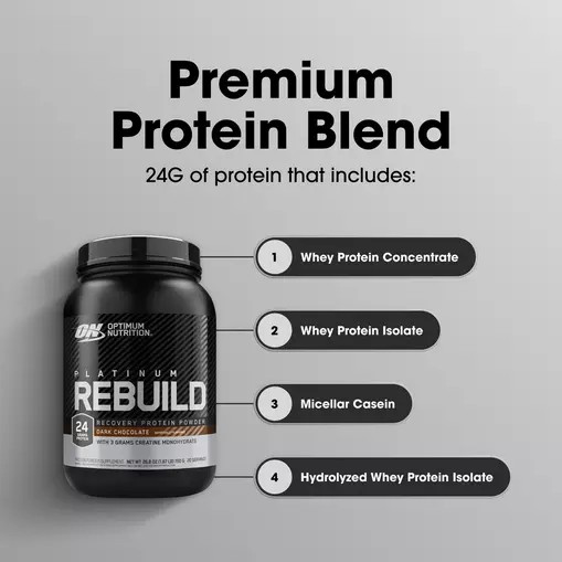 Optimum Nutrition Platinum Rebuild Dark Chocolate 1.67 lb (20 Servings) Greece | 19UBTEPQH