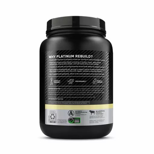 Optimum Nutrition Platinum Rebuild Vanilla Buttercream 1.63 lb (20 Servings) Greece | 24UPWDZHA