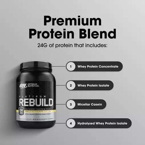 Optimum Nutrition Platinum Rebuild Vanilla Buttercream 1.63 lb (20 Servings) Greece | 24UPWDZHA
