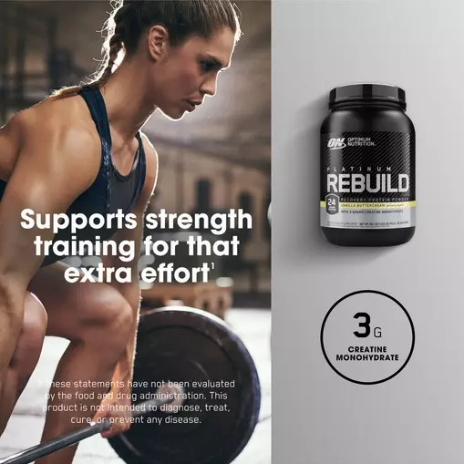Optimum Nutrition Platinum Rebuild Vanilla Buttercream 1.63 lb (20 Servings) Greece | 24UPWDZHA