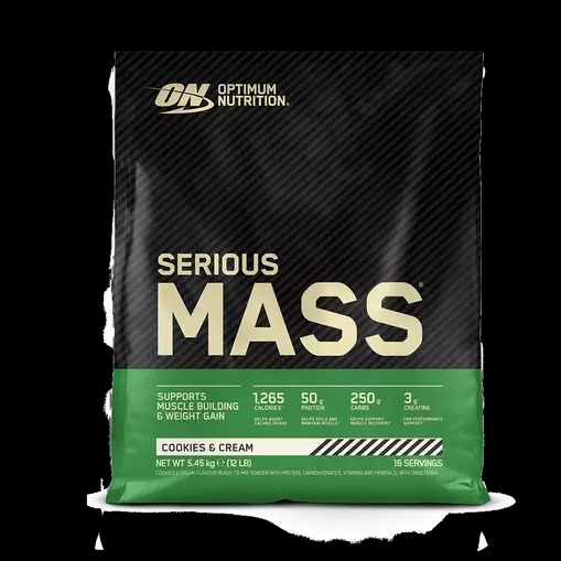 Optimum Nutrition Serious Mass Cookies & Cream 5.45 kg (16 Servings) Greece | 58XNOYAZL
