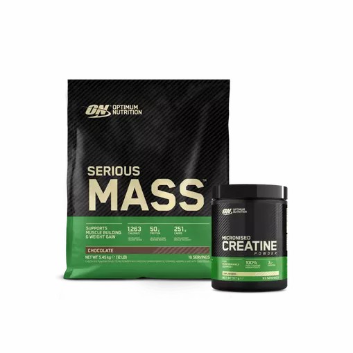 Optimum Nutrition Serious Mass & Creatine Stack Chocolate Greece | 49HGOQJNS