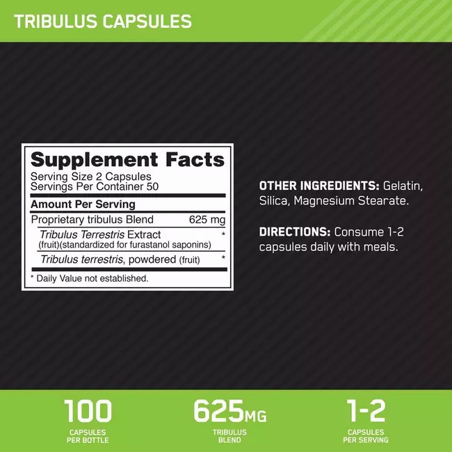 Optimum Nutrition Tribulus Caps 100 Capsules (50 Servings) Greece | 39EIYGLDX